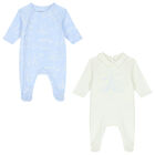 أفرول أولاد بالشعار باللون الأزرق والعاجي  ( قطعتين), 1, hi-res